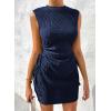 imageAcelitt Womens Summer Dresses 2025 Beach Casual Crewneck Loose Sundress Ribbed Cut Out Mini DressYnavy Blue
