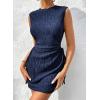 imageAcelitt Womens Summer Dresses 2025 Beach Casual Crewneck Loose Sundress Ribbed Cut Out Mini DressYnavy Blue