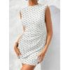 imageAcelitt Womens Summer Dresses 2025 Beach Casual Crewneck Loose Sundress Ribbed Cut Out Mini DressZblack and White Polka Dots