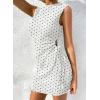 imageAcelitt Womens Summer Dresses 2025 Beach Casual Crewneck Loose Sundress Ribbed Cut Out Mini DressZblack and White Polka Dots