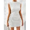 imageAcelitt Womens Summer Dresses 2025 Beach Casual Crewneck Loose Sundress Ribbed Cut Out Mini DressZblack and White Polka Dots