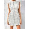 imageAcelitt Womens Summer Dresses 2025 Beach Casual Crewneck Loose Sundress Ribbed Cut Out Mini DressZblack and White Polka Dots
