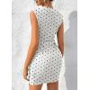 imageAcelitt Womens Summer Dresses 2025 Beach Casual Crewneck Loose Sundress Ribbed Cut Out Mini DressZblack and White Polka Dots