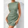 imageAcelitt Womens Summer Dresses 2025 Beach Casual Crewneck Loose Sundress Ribbed Cut Out Mini DressZgreen Polka Dots