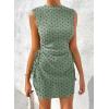 imageAcelitt Womens Summer Dresses 2025 Beach Casual Crewneck Loose Sundress Ribbed Cut Out Mini DressZgreen Polka Dots