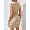 imageAcelitt Womens Summer Dresses 2025 Beach Casual Crewneck Loose Sundress Ribbed Cut Out Mini DressZkhaki Polka Dots
