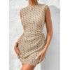 imageAcelitt Womens Summer Dresses 2025 Beach Casual Crewneck Loose Sundress Ribbed Cut Out Mini DressZkhaki Polka Dots