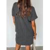 imageAcelitt Womens Casual Summer Crewneck Short Sleeve Ribbed Mini Tshirt Dress XS3XL5 Dark Gray