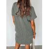 imageAcelitt Womens Casual Summer Crewneck Short Sleeve Ribbed Mini Tshirt Dress XS3XL5 Green