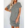 imageAcelitt Womens Casual Summer Crewneck Short Sleeve Ribbed Mini Tshirt Dress XS3XL5 Green