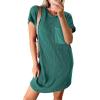 imageAcelitt Womens Casual Summer Crewneck Short Sleeve Ribbed Mini Tshirt Dress XS3XL5 Green2