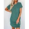imageAcelitt Womens Casual Summer Crewneck Short Sleeve Ribbed Mini Tshirt Dress XS3XL5 Green2