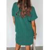 imageAcelitt Womens Casual Summer Crewneck Short Sleeve Ribbed Mini Tshirt Dress XS3XL5 Green2