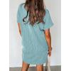 imageAcelitt Womens Casual Summer Crewneck Short Sleeve Ribbed Mini Tshirt Dress XS3XL5 Light Green