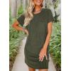 imageAcelitt Womens Casual Summer Crewneck Short Sleeve Ribbed Mini Tshirt Dress XS3XL6 Green3