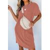 imageAcelitt Womens Casual Summer Crewneck Short Sleeve Ribbed Mini Tshirt Dress XS3XL6 Red2