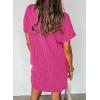 imageAcelitt Womens Casual Summer Crewneck Short Sleeve Ribbed Mini Tshirt Dress XS3XL6 Rose