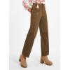 imageAcelitt Womens Casual Winter Straight Leg Elastic Waist Corduroy Pants with Pockets SXXL1c Brown2