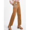 imageAcelitt Womens Casual Winter Straight Leg Elastic Waist Corduroy Pants with Pockets SXXLCamel