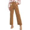 imageAcelitt Womens Casual Winter Straight Leg Elastic Waist Corduroy Pants with Pockets SXXL1a Brown