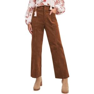 imageAcelitt Womens Casual Winter Straight Leg Elastic Waist Corduroy Pants with Pockets SXXL3 Orange Brown