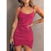 imageAcelitt Summer Dresses for Women 2025 Casual Spaghetti Strap Wrap Mini Dress Beach SundressRose