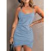 imageAcelitt Summer Dresses for Women 2025 Casual Spaghetti Strap Wrap Mini Dress Beach SundressSky Blue