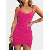 imageAcelitt Summer Dresses for Women 2025 Casual Spaghetti Strap Wrap Mini Dress Beach SundressXdark Pink