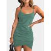 imageAcelitt Summer Dresses for Women 2025 Casual Spaghetti Strap Wrap Mini Dress Beach SundressXmist Green