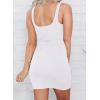 imageAcelitt Summer Dresses for Women 2025 Cut Out Twist Front Ruched Wrap Bodycon Sleeveless Party Club Mini Dress Beach SundressBwhite