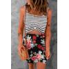 imageAcelitt Summer Dresses for Women 2025 Cut Out Twist Front Ruched Wrap Bodycon Sleeveless Party Club Mini Dress Beach SundressDfloral Stripe Print