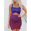imageAcelitt Summer Dresses for Women 2025 Cut Out Twist Front Ruched Wrap Bodycon Sleeveless Party Club Mini Dress Beach SundressDmulticolor01