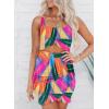 imageAcelitt Summer Dresses for Women 2025 Cut Out Twist Front Ruched Wrap Bodycon Sleeveless Party Club Mini Dress Beach SundressFzmulticolor