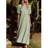imageAcelitt Women Casual Trendy Summer Crewneck Puff Sleeve Midi Dress SXXLLight Green