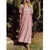 imageAcelitt Women Casual Trendy Summer Crewneck Puff Sleeve Midi Dress SXXLPink