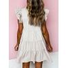 imageAcelitt Womens 2024 Summer Casual Babydoll Dresses Cap Short Sleeve Ruffle Tiered Mini Dress01white
