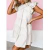 imageAcelitt Womens 2024 Summer Casual Babydoll Dresses Cap Short Sleeve Ruffle Tiered Mini Dress01white
