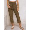 imageAcelitt Womens Elastic Waist Straight Leg Corduroy Pants with Pockets S2XL1a Brown