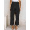 imageAcelitt Womens Elastic Waist Straight Leg Corduroy Pants with Pockets S2XL1b Black