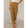 imageAcelitt Womens Elastic Waist Straight Leg Corduroy Pants with Pockets S2XL1c Khaki