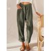 imageAcelitt Womens Elastic Waist Straight Leg Corduroy Pants with Pockets S2XL2a Green