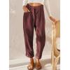 imageAcelitt Womens Elastic Waist Straight Leg Corduroy Pants with Pockets S2XL2c Red