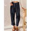 imageAcelitt Womens Elastic Waist Straight Leg Corduroy Pants with Pockets S2XL2d Blue