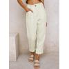 imageAcelitt Womens Elastic Waist Straight Leg Corduroy Pants with Pockets S2XLHbeige