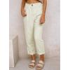 imageAcelitt Womens Elastic Waist Straight Leg Corduroy Pants with Pockets S2XLHbeige