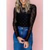 imageAcelitt Womens Long Sleeve Sheer Mesh Tops See Through Lace Blouse ShirtsSXXLFloral Black