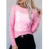 imageAcelitt Womens Long Sleeve Sheer Mesh Tops See Through Lace Blouse ShirtsSXXLFloral Pink