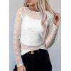 imageAcelitt Womens Long Sleeve Sheer Mesh Tops See Through Lace Blouse ShirtsSXXLFloral White