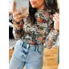 imageAcelitt Womens Long Sleeve Sheer Mesh Tops See Through Lace Blouse ShirtsSXXLPrint Brown