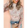 imageAcelitt Womens Long Sleeve Sheer Mesh Tops See Through Lace Blouse ShirtsSXXLPrint Pink